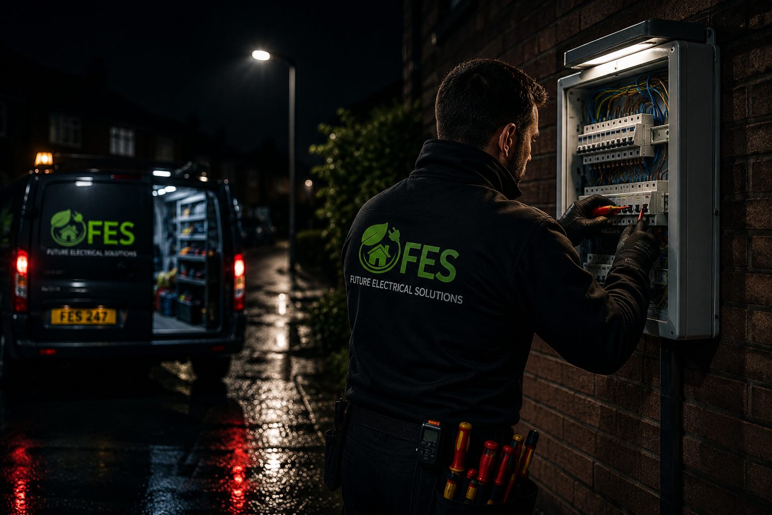 Future Electrical Solutions emergency electrician responding to a callout