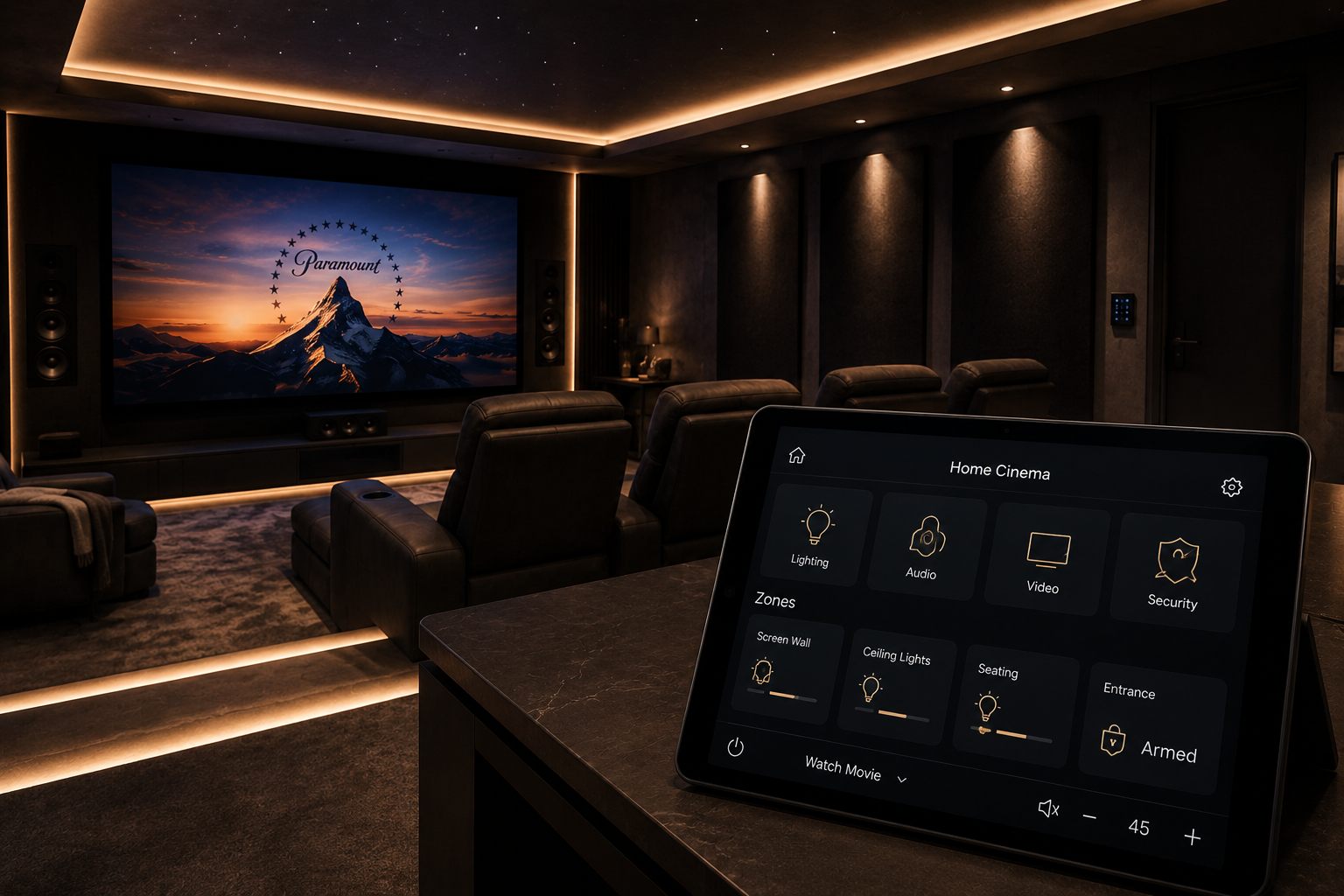 Smart home control panel installed by Future Electrical Solutions